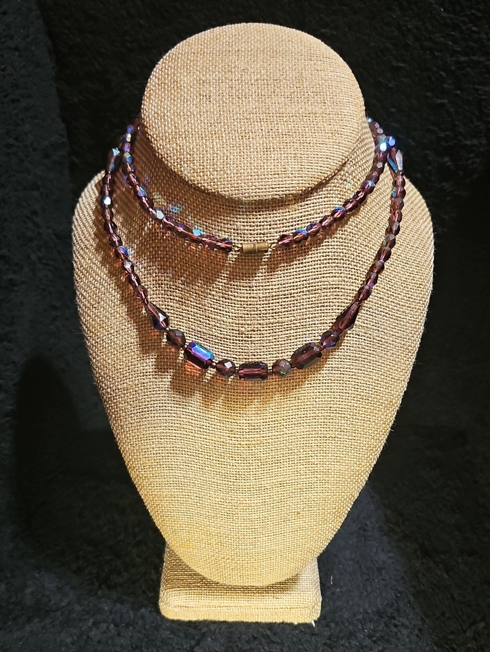 Purple Crystal Bead Necklace Set - Women Jewelry